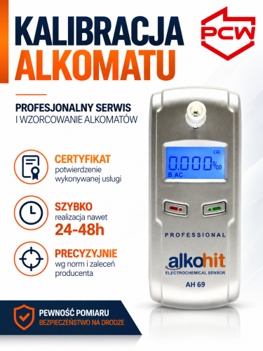 Kalibracja alkomatu AlcoHit AH69 – urządzenie objęte kalibracją
