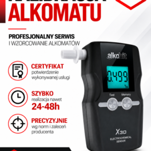 Alkohit X30 + certyfikat kalibracji – urządzenie objęte kalibracją